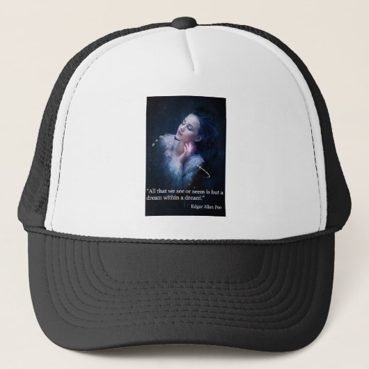 Poe quote op dromen trucker pet (Voorkant)