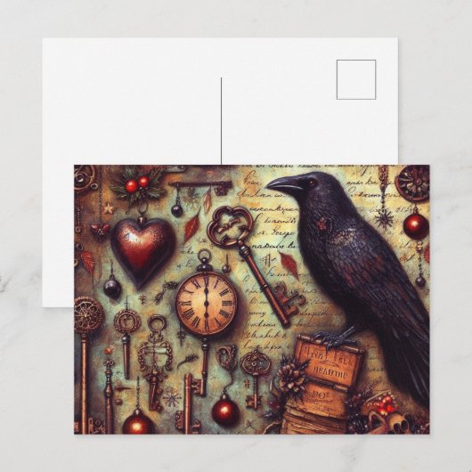 Poe Raven Collage Briefkaart (Voorkant / Achterkant)