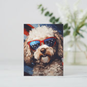 Poedel 4 juli Onafhankelijkheidsdag Briefkaart (Staand voorkant)