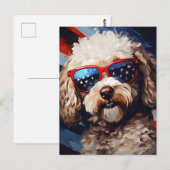 Poedel 4 juli Onafhankelijkheidsdag Briefkaart (Voorkant / Achterkant)