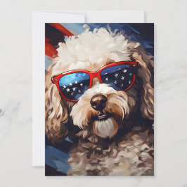 Poedel 4 juli Onafhankelijkheidsdag Feestdagenkaart