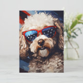 Poedel 4 juli Onafhankelijkheidsdag Feestdagenkaart (Staand voorkant)