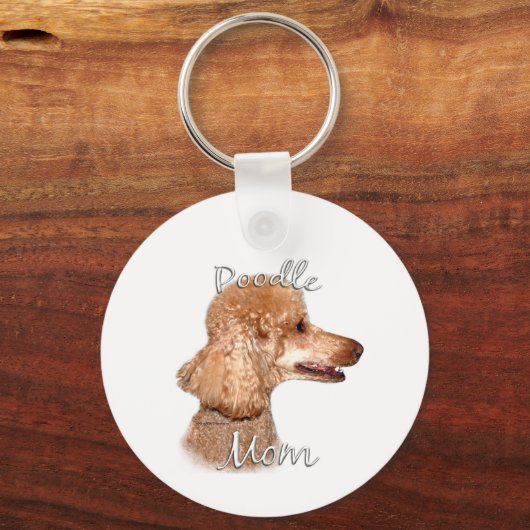 Poedel (abrikoos) Mam 2 Sleutelhanger (Voorkant)