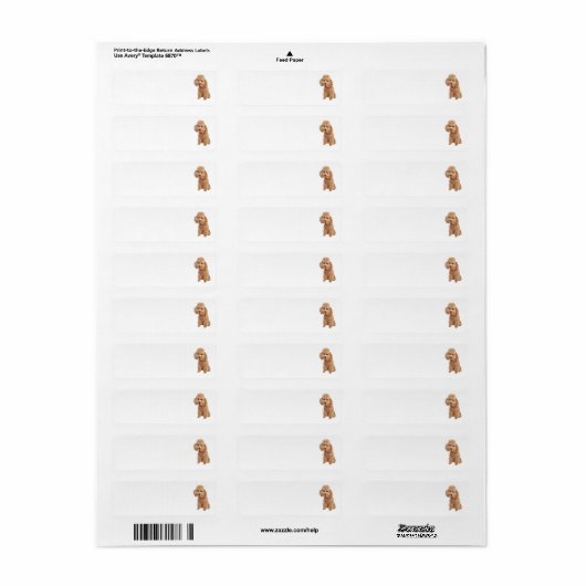 Poedel adreslabel etiket (Full Sheet)