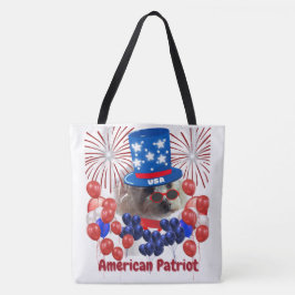 Poedel Amerikaanse Patriot Canvas tas