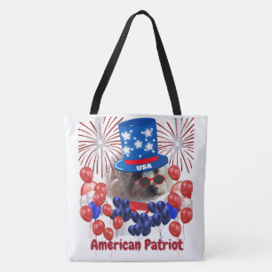Poedel Amerikaanse Patriot Canvas tas