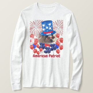 Poedel Amerikaanse Patriot T-shirt met lange mouwe