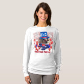 Poedel Amerikaanse Patriot T-shirt met lange mouwe (Voorkant volledig)