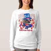 Poedel Amerikaanse Patriot T-shirt met lange mouwe (Voorkant)