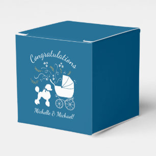 Poedel Baby shower blauw Bedankdoosjes