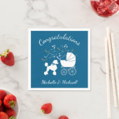 Poedel Baby shower blauw Servet (Insitu)