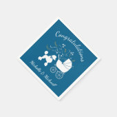 Poedel Baby shower blauw Servet (Hoek)
