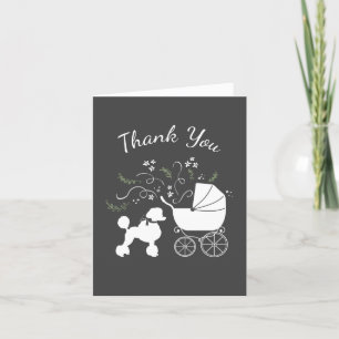 Poedel Baby shower Puppy Bedankkaart