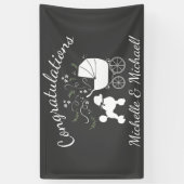 Poedel Baby shower Puppy Spandoek (Verticaal)