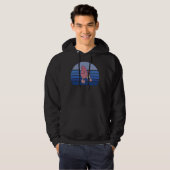 Poedel Blauw Retro Hoodie (Voorkant volledig)