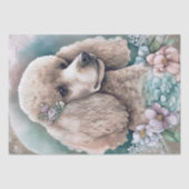 poedel bloemenhond tissuepapier (Voorkant)