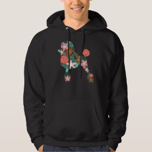 Poedel bloemensilhouet hoodie