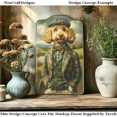 Poedel Boer Portret In Landschap CG5 Decoupage Tissuepapier