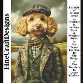 Poedel Boer Portret In Landschap CG6 Decoupage Tissuepapier