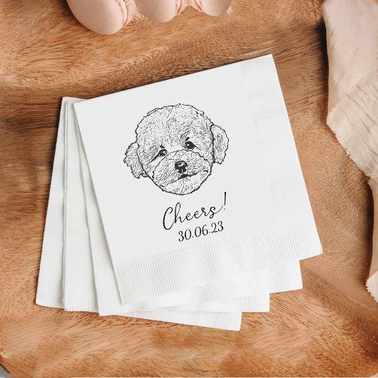 Poedel Cheers Hond Custom Cocktail servet