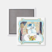 Poedel Cupcake Tea Party Magneet (Voorkant / Achterkant)