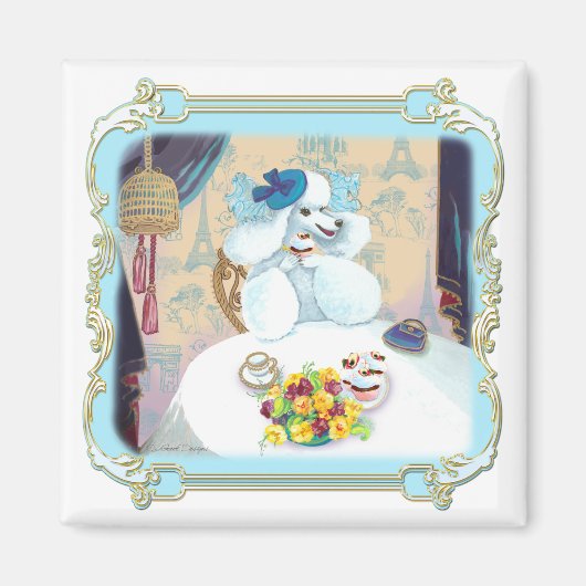 Poedel Cupcake Tea Party Magneet (Voorkant)