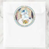 Poedel Cupcake Tea Party Ronde Sticker (Tas)