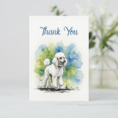 Poedel Dank u opmerking Bedankkaart (Staand voorkant)