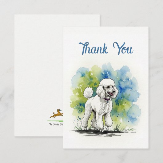 Poedel Dank u opmerking Bedankkaart (Voorkant / Achterkant)