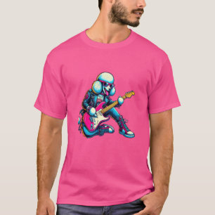 Poedel Elektrische Gitaar Funny Dog Rock Band Muzi T-shirt