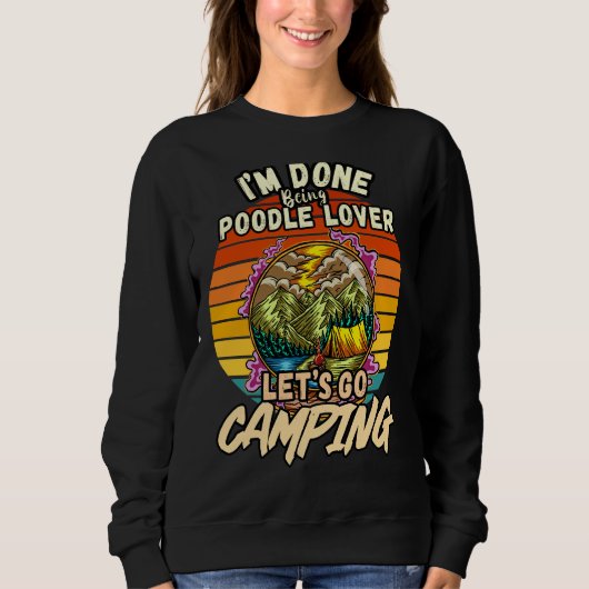Poedel en Camping Design Classic Retro Co Trui (Voorkant)