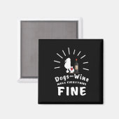 Poedel en wijn maken alles prima magneet (Voorkant / Achterkant)