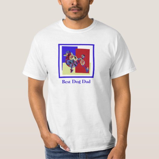 Poedel Frans Gesneden Hond Silhouet TRBY Vaderdag T-shirt (Voorkant)