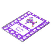 Poedel Frans Leuke Hond Silhouet Paw Paarse PY&B Notitieboek (Linkerzijde)