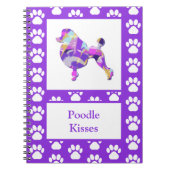 Poedel Frans Leuke Hond Silhouet Paw Paarse PY&B Notitieboek (Voorkant)