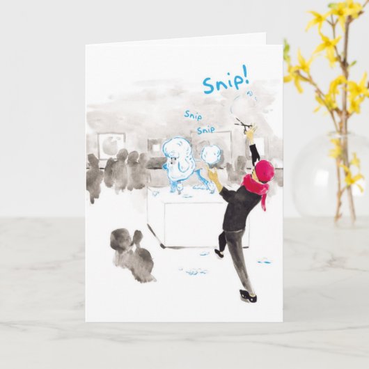 Poedel Galerij Kapsel - Grappige verjaardag Kaart (Gele Bloem)