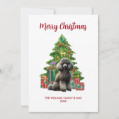 Poedel Gepersonaliseerde hond Familie Kerstmis Feestdagenkaart (Voorkant)