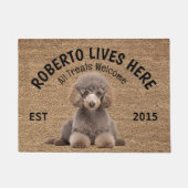 Poedel gepersonaliseerde Hondenliefhebbers deurmat (Voorkant)