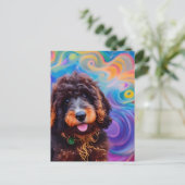 Poedel Ging in Spaghetti Briefkaart (Staand voorkant)