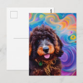 Poedel Ging in Spaghetti Briefkaart (Voorkant / Achterkant)