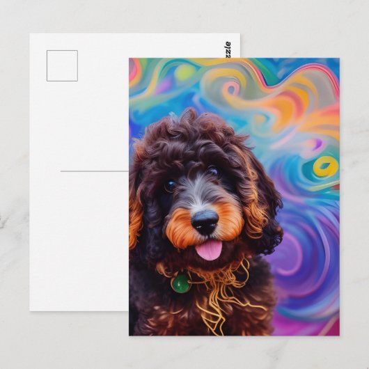 Poedel Ging in Spaghetti Briefkaart (Voorkant / Achterkant)