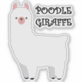 Poedel Giraffe Sticker (Voorkant)