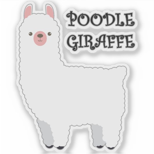 Poedel Giraffe Sticker (Voorkant)