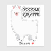 Poedel Giraffe Sticker (Vel)