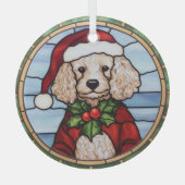 Poedel Glas in lood Kerst Glas Ornament (Voorkant)
