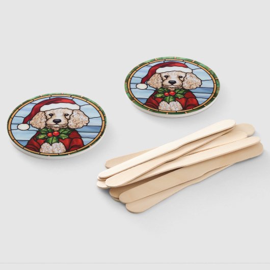 Poedel Glas in lood Kerst Handwaaier (Niet-gemonteerd)