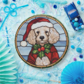 Poedel Glas in lood Kerst Papieren Bordje (Feest)