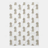 Poedel (grijs zilver) theedoek (Verticaal)