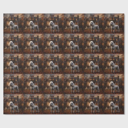 poedel halloween eng cadeaupapier (Vlak)