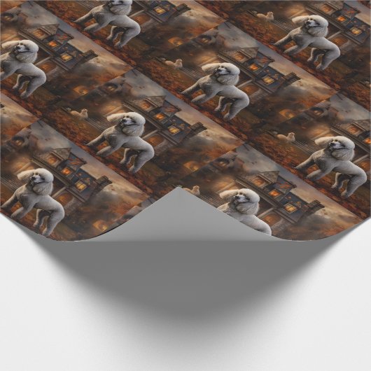 poedel halloween eng cadeaupapier (Hoek)